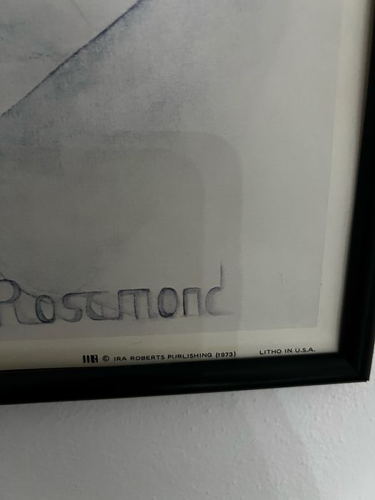 Litografia vintage da década de 1970 Rosamond Christine