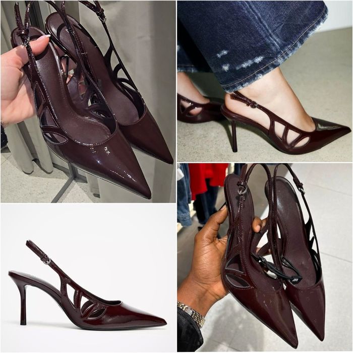 Туфлі/слiнгбекi Zara, із лакованим ефектом.