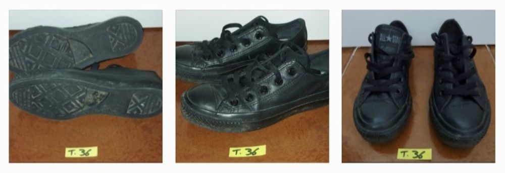 Converse pretas, brancas, azul claro tecido ou pele tamanho 36/ 36,5