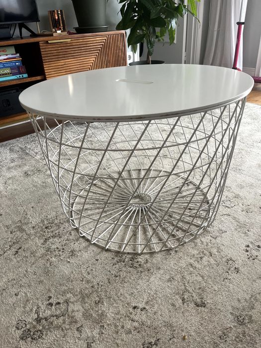 KVISTBRO Storage table, white. Mesa, cesto, arrumação, branca. 60cm