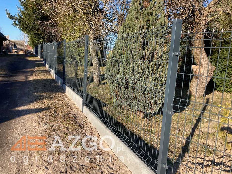 Ogrodzenie panelowe Panele ogrodzeniowe siatka 3D podmurówka gładka