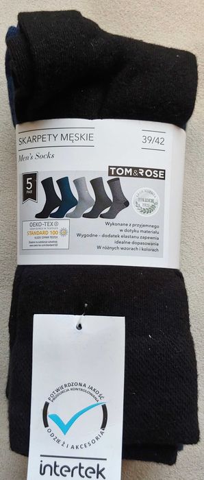 Komplet 5 par męskich  skarpet rozmiar 39/42