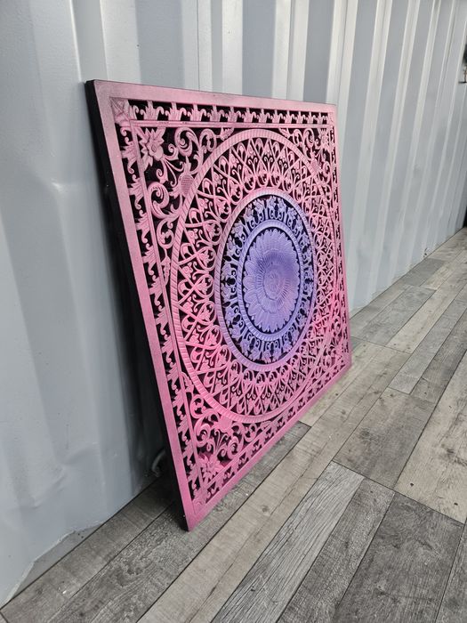 Dekor ścienny Mandala zdobienia fiolet i róż