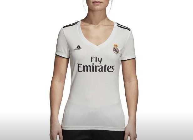 camisola oficial Real Madrid Adidas futebol mulher t shirt football la liga equipamento