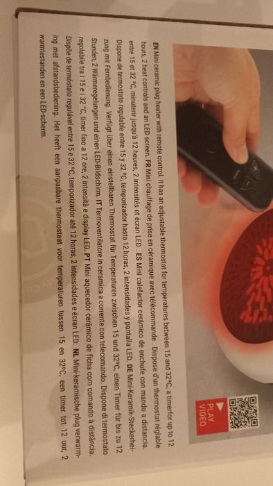 Mini Aquecedor de baixo consumo, com comando.