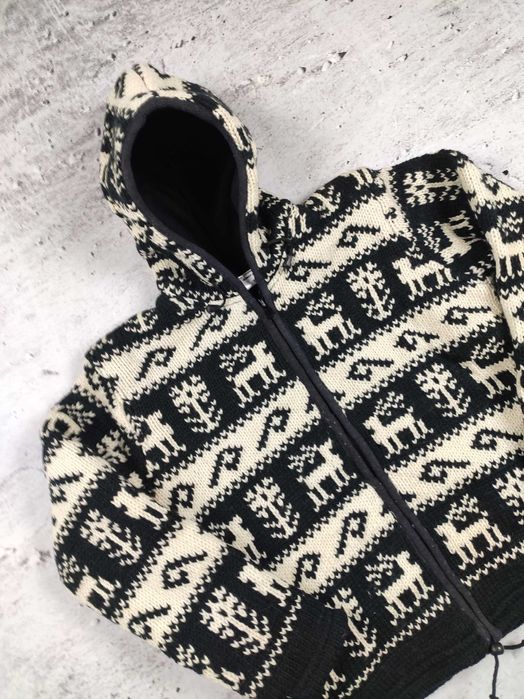 Vintage kurtka wełniana Nepal alpaka zimowa damska r. M