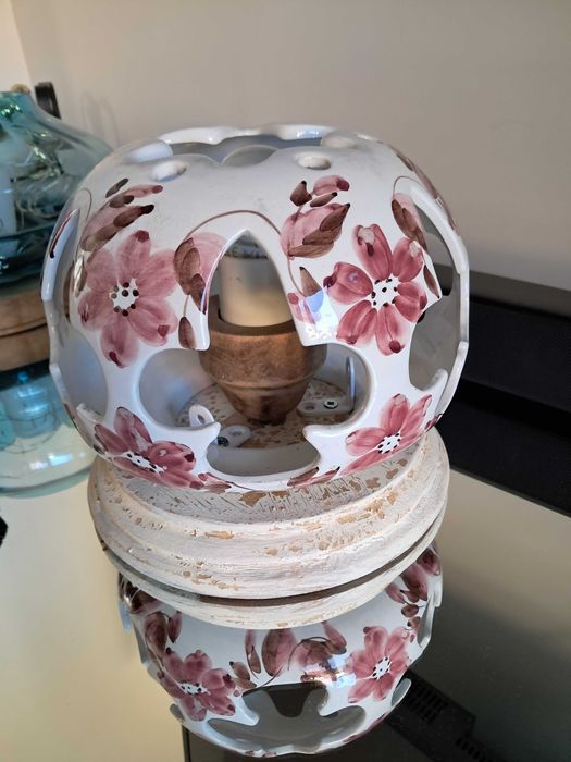 Candeeiro de loiça pintada à mão estilo rústico