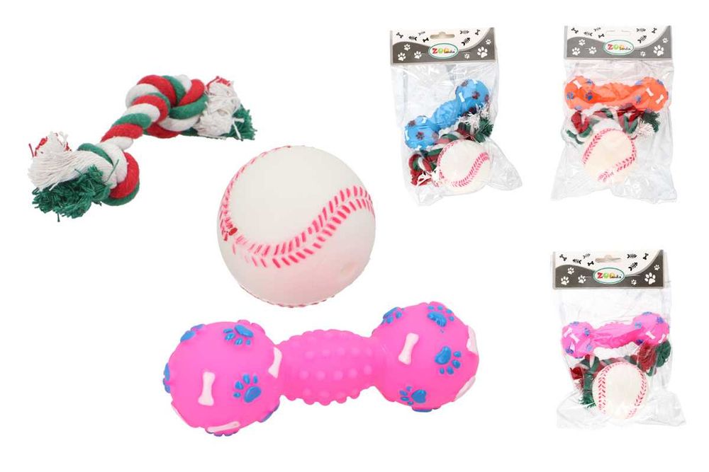 Komplet zabawek dla psa 3 sztuki