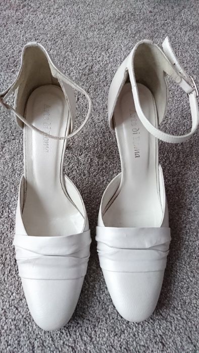 Ślubne buty skórzane Arte di Roma rozm. 36, białe perłowe