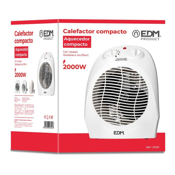 Termoventilador Vertical EDM 1000-2000W (Branco)