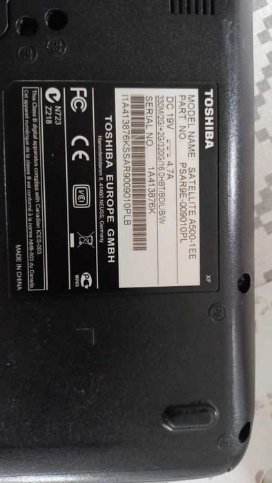 Laptop Toshiba A500-1EE