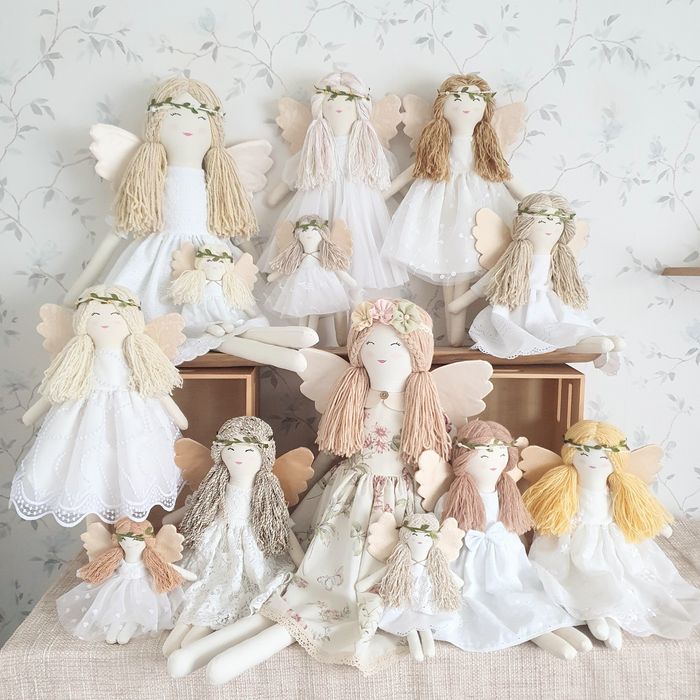 Lalka Anioł Aniołek hamdmade Na Chrzest Komunię 60cm