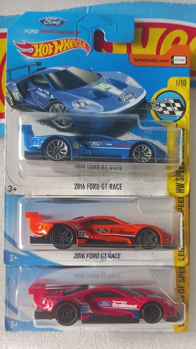 Conjunto 3 , 2016 Ford GT Race Hot Wheels