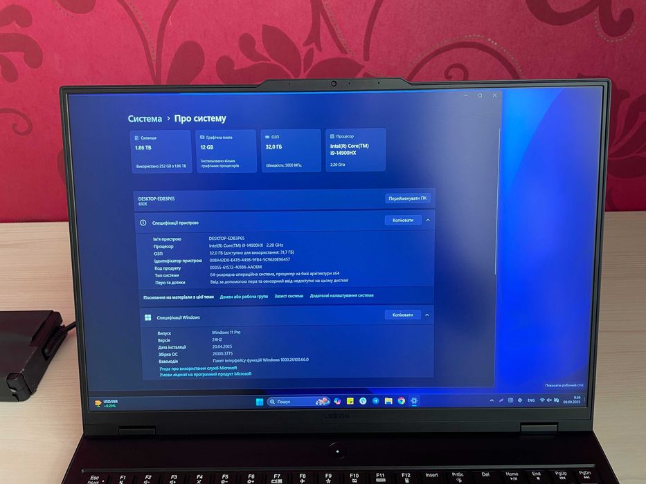 Ідеальний Lenovo Legion Pro 7 16IRX9H 16" i9-14900HX RTX4080 2TB 32GB