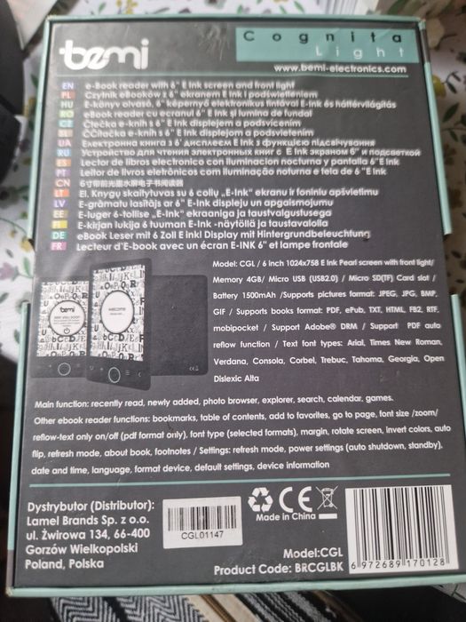 Czytnik e-booków bemi cognita