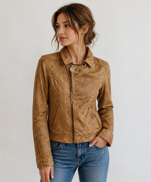 Оригінальна жіноча шкіряна куртка jean’s west, розмір XS