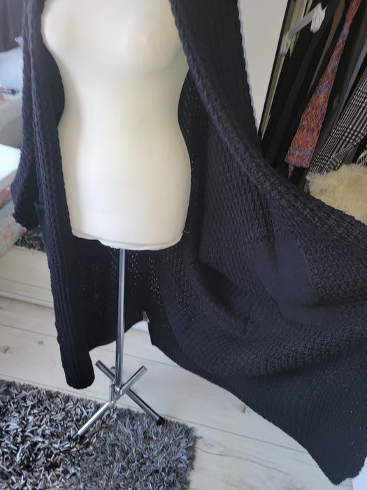 Czarny  kardigan, długi, fason oversize, 44 do 50,