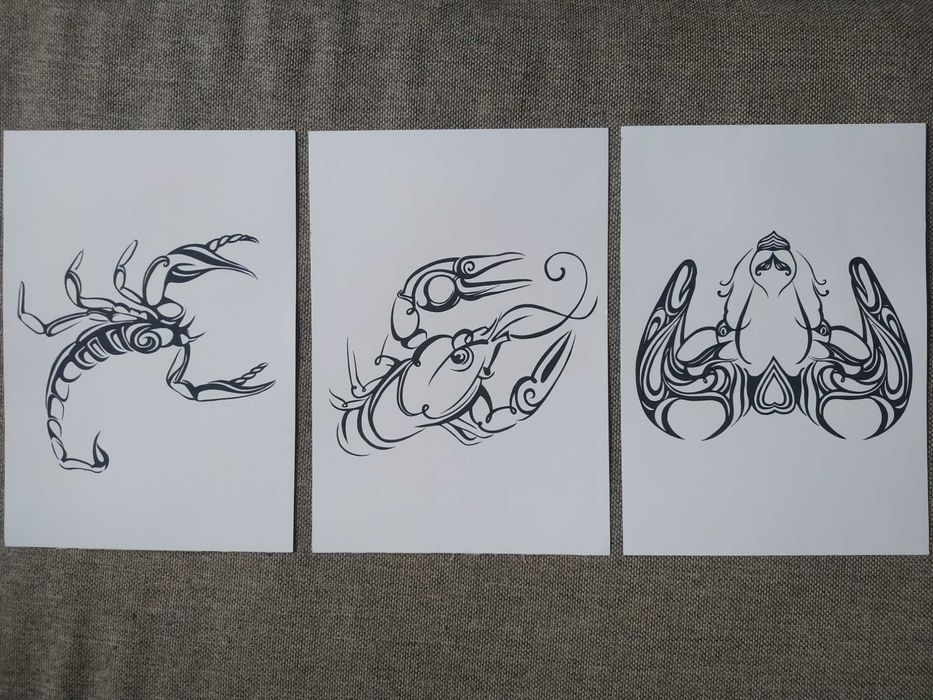Rysunki: seria Znaki Zodiaku, cienkopis, blok t. A4 250 g/m2