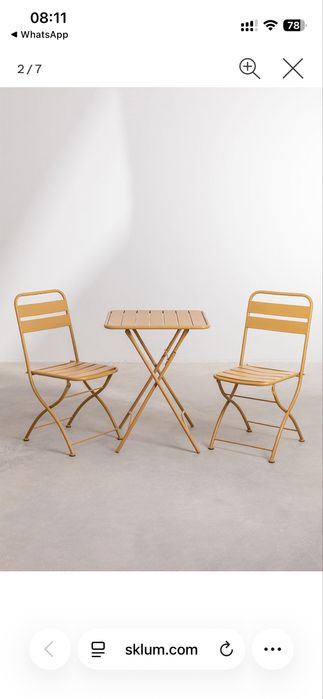 Mesa exterior metal mostarda skulm