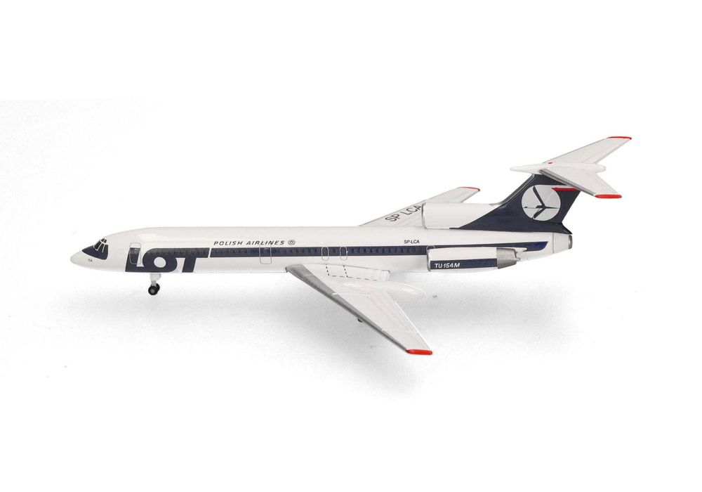 Herpa 538121 LOT Polish Airlines Tupolev TU-154M 1:500