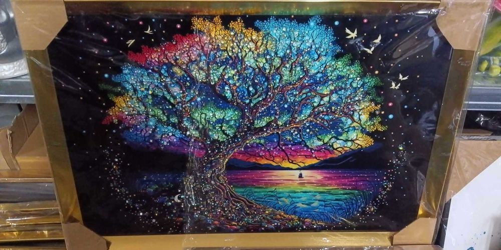 Quadro Árvore da Vida Moldura em Dourado NOVO