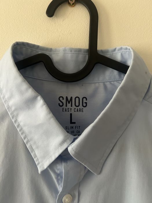 Błękitna męska koszula na długi rękaw L SMOG New Yorker