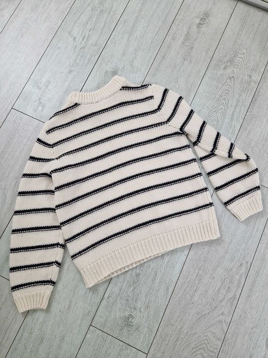 Shein kremowy sweter w paski M