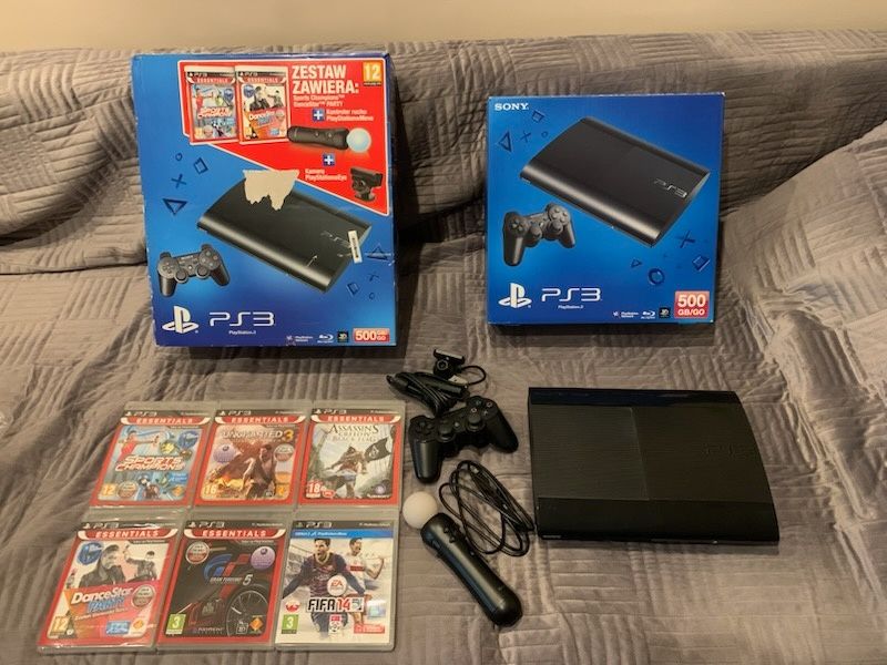 Playstation 3 + 6 gier + Ps Move