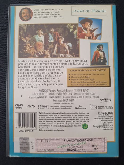 DVD A Ilha do Tesouro.
