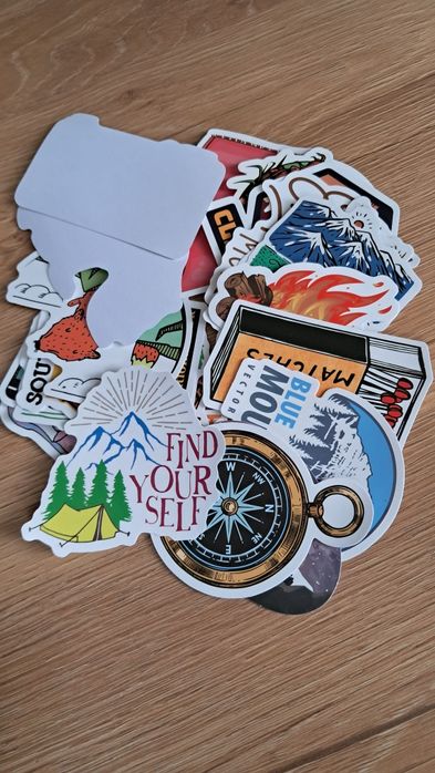 Zestaw naklejek mix 20szt naklejki góry podróż camping wspinaczka duże