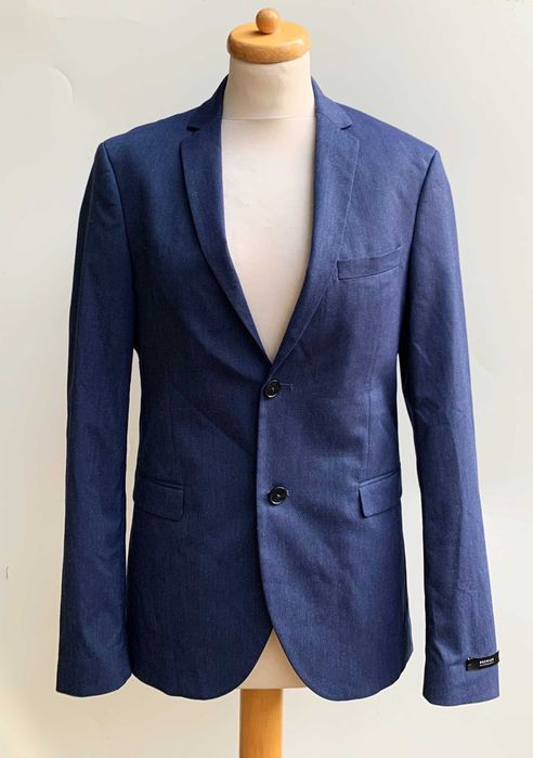 Marynarka Jack&Jones 36R 46 Niebieska Slim Wizytowa Elegancka