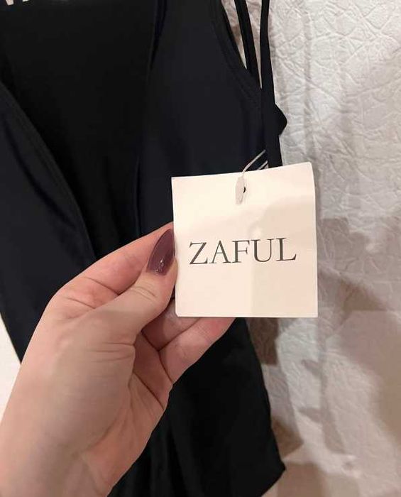 Купальник  черный слитный zaful