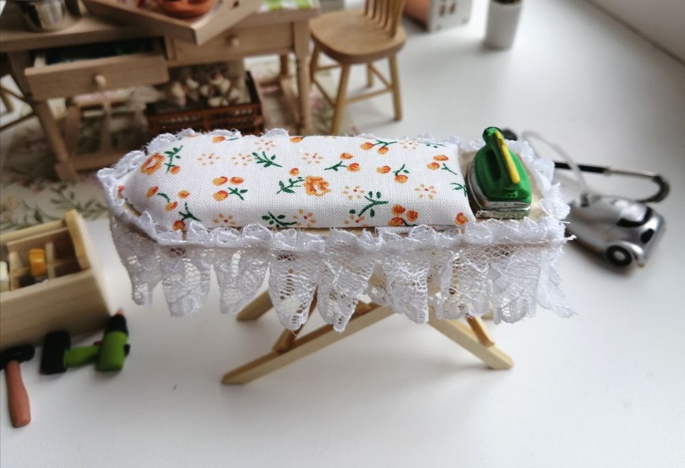 Прасувальна дошка ляльковий будинок, праска, аксесуари мініатюра стіл