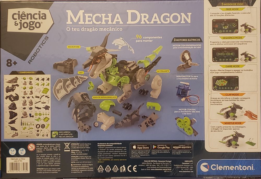Robot Clementoni Mecha Dragon novo, selado