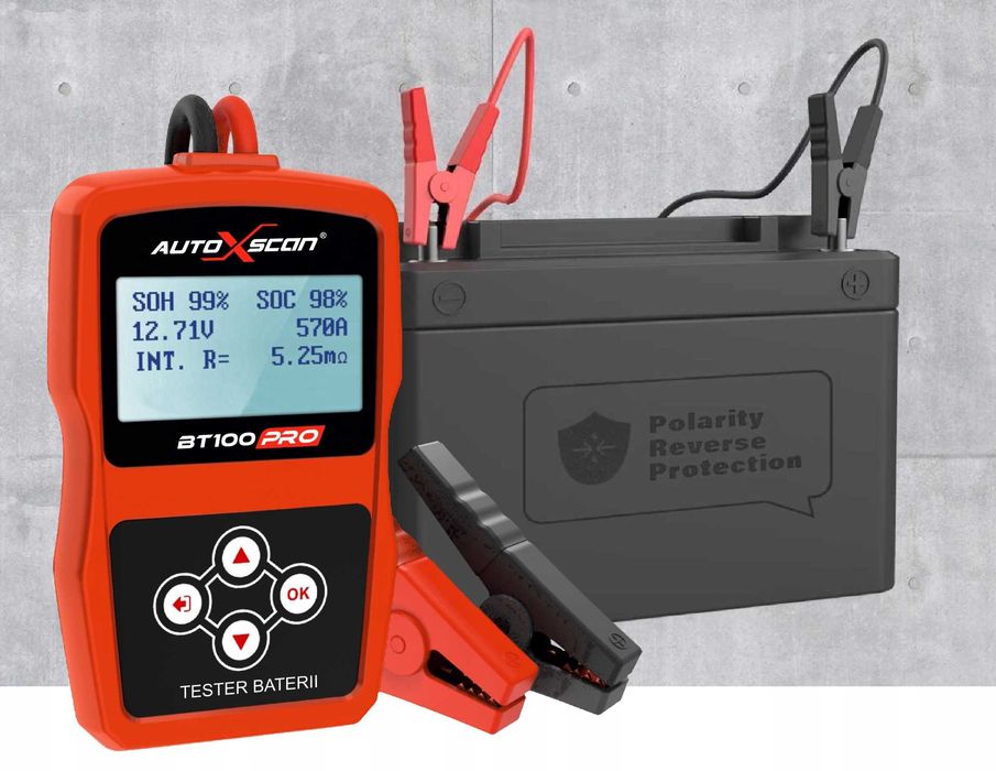 Tester Do AKUMULATORÓW Baterii 12V BT100 PRO Język Polski+inst.PL