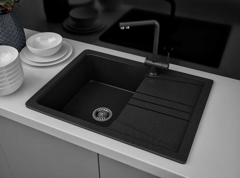 Кухонная мойка гранитная Stella Elegant 60, ВСЕ ЦВЕТА + Кран Бесплатно