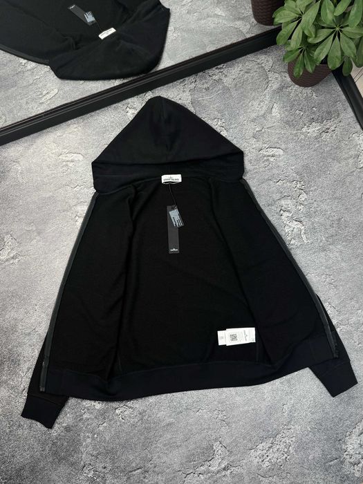 Зіп‑худі Stone Island з патчем кофта зипка светр стон айленд унісекс преміум