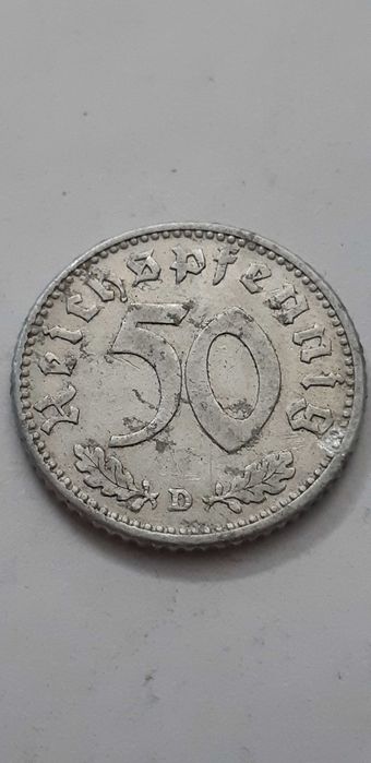 Niemcy III Rzesza 50 fenigów, pfennig 1939 rok mennica D