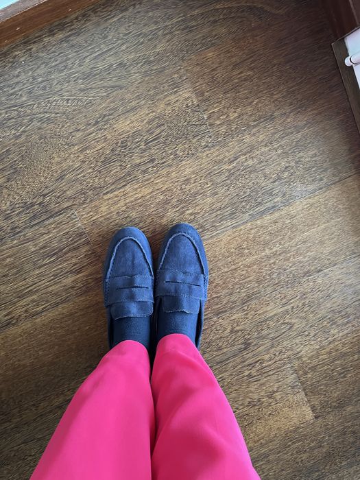 Sapatos Mocassins Azuis Senhora