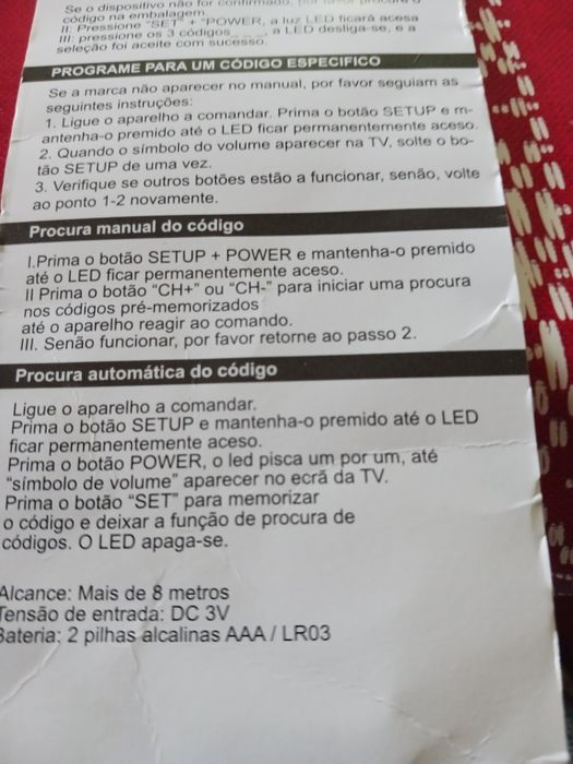 Dois comandos para televisão novos,mitsai,Comando universal novos