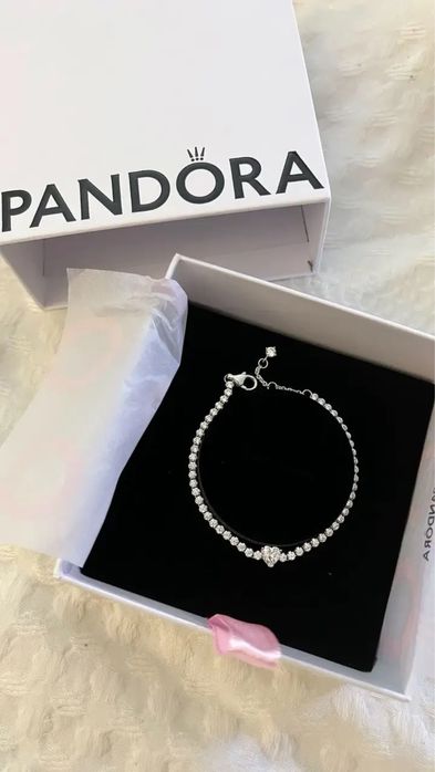 Срібний браслет пандора pandora червоне біле рожеве серце 925 ale