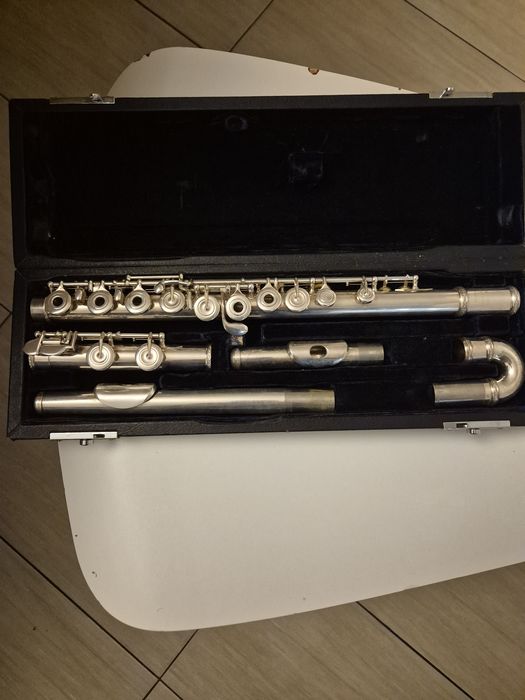 Flet poprzeczny srebrny Trevor James z ochraniaczem do noszenia