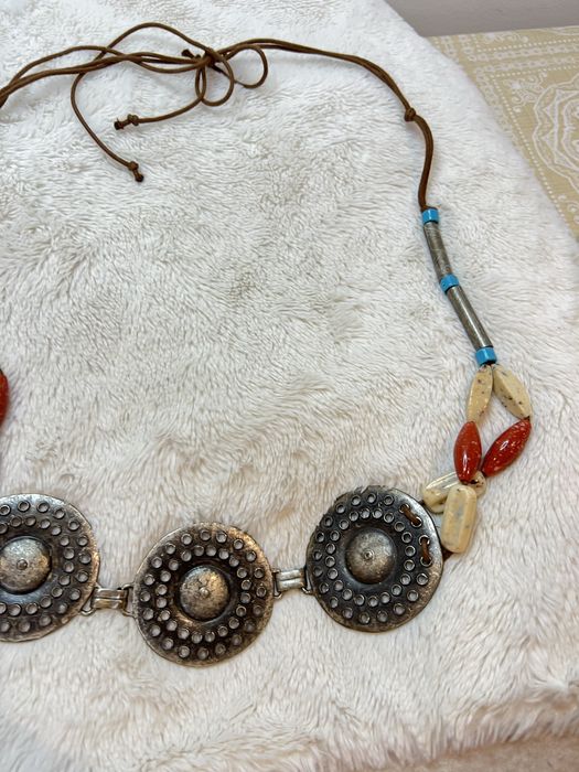 Pas pasek stary vintage ciężki boho retro etniczny lata 70s 80s 14