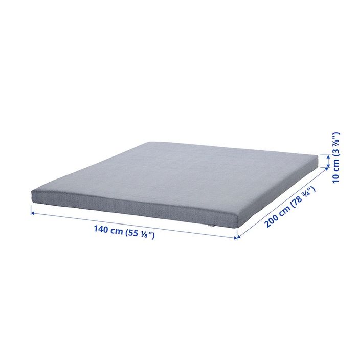 Foam Mattress, Firm/Light Blue, 140x200 cm