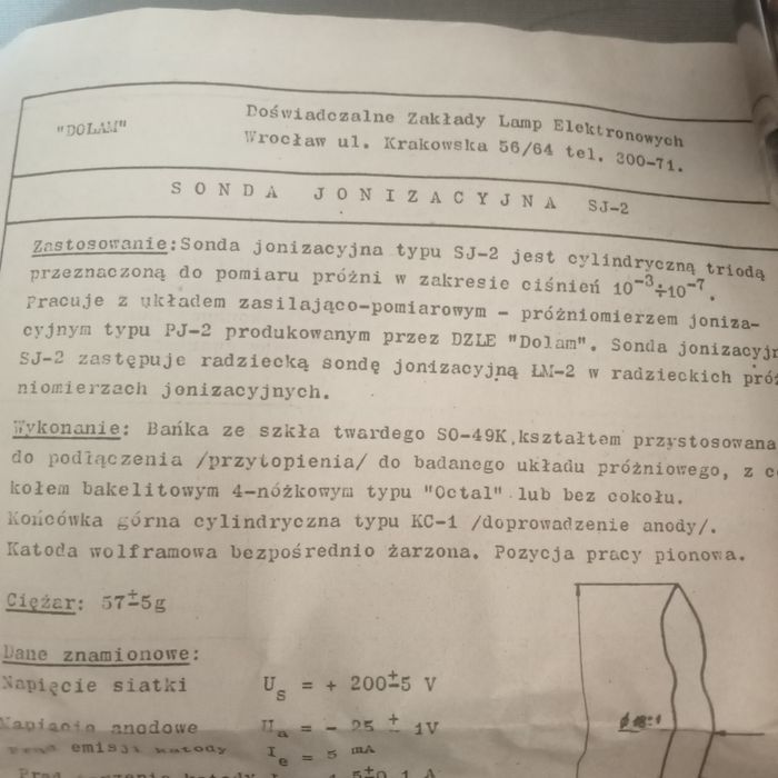 Sonda jonizacyjna sj-2 nowe ( 3 szt.na stanie)