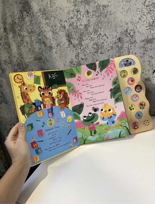 Абетка та 123 навчальні пісні , інтерактивна книга на англійській мові