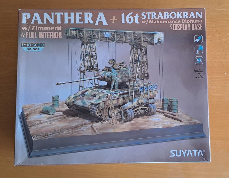 Kit de modelismo diorama Panther Ausf.A em reparação 1/48