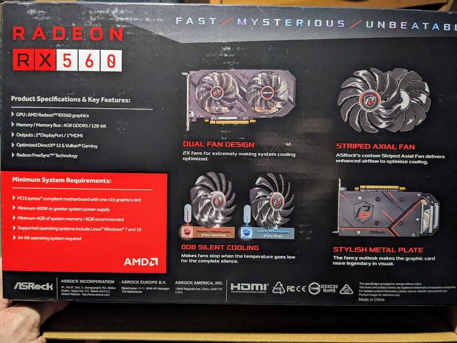 Karta graficzna Radeon RX 560, 4GB +przejściówka 6/8 pin do zasilacza
