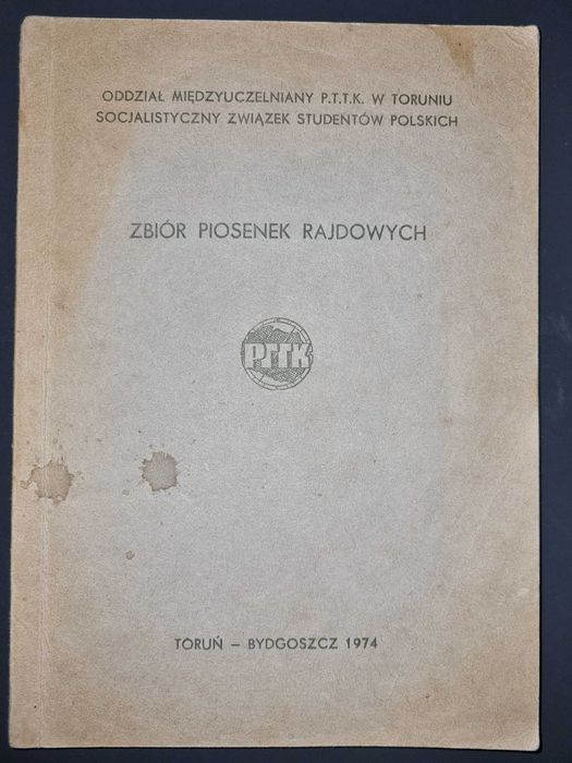 Zbiór piosenek rajdowych 1974 PTTK SZSP Toruń Bydgoszcz PRL