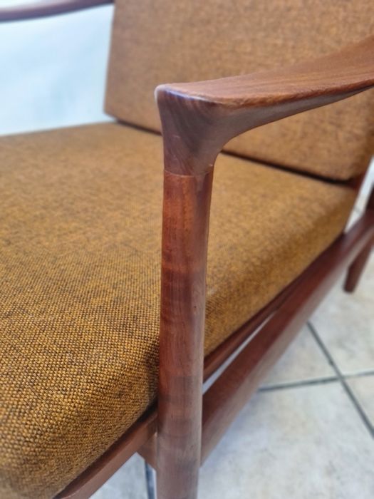 Fotel wypoczynkowy, tekowy, w stylu skandynawskim lata 60,mid century